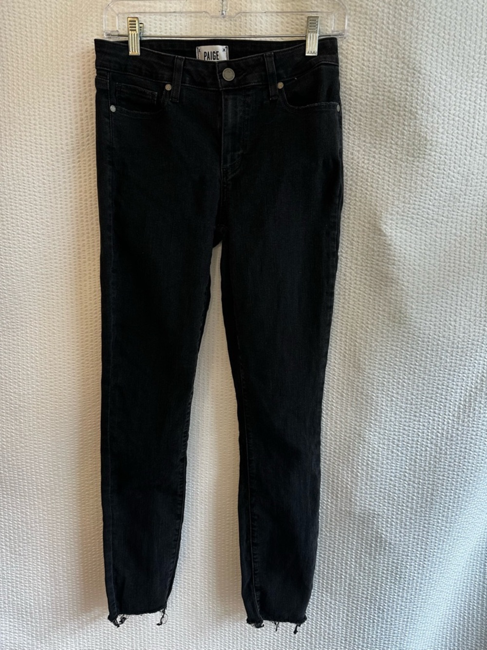 PAIGE Verdugo Ankle Skinny Jeans Size 28 Weathered Black High Rise Stretch Denim
